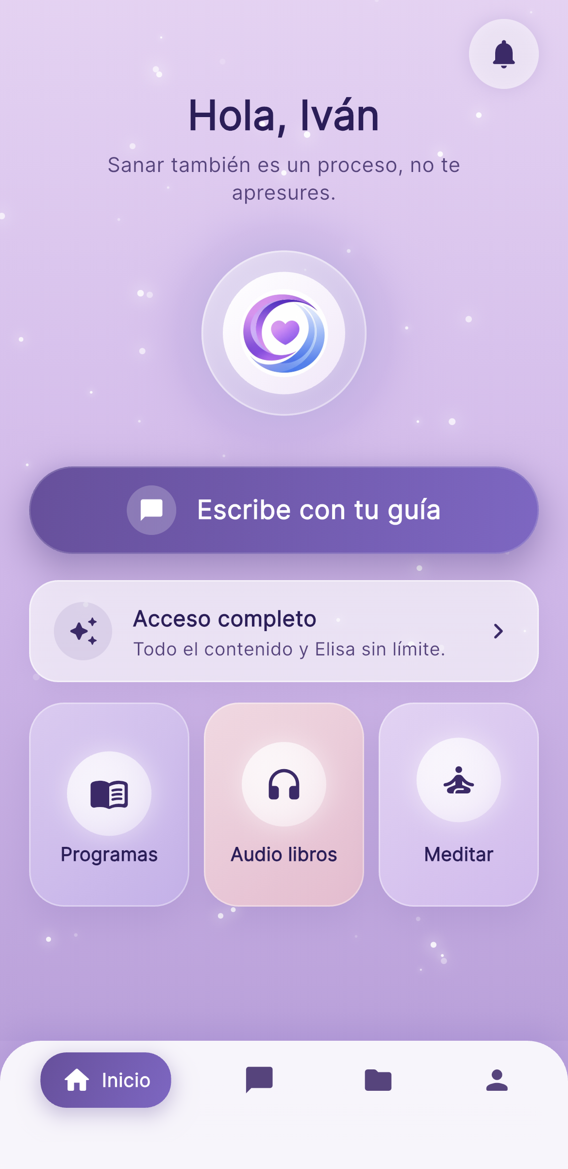Pantalla de inicio de Cerrando Círculos
